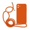 Θήκη Σιλικόνης Crossbody για Apple iPhone 12 / 12 Pro - Πορτοκαλί