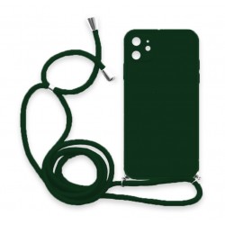 Θήκη Σιλικόνης Crossbody για Apple iPhone 12 / 12 Pro - Σκούρο Πράσινο