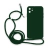 Θήκη Σιλικόνης Crossbody για Apple iPhone 12 / 12 Pro - Σκούρο Πράσινο