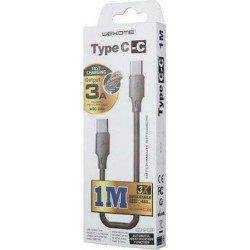 WEKOME Καλώδιο Φόρτισης USB-C σε USB-C (1m) - Μαύρο