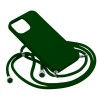 Θήκη Σιλικόνης Crossbody για Apple iPhone 13 Pro Max - Σκούρο Πράσινο