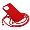 Θήκη Σιλικόνης Crossbody για Apple iPhone 13 Mini - Κόκκινο