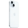 Apple iPhone 15 σε μπλε, πίσω όψη με διπλή κάμερα 48MP και κουμπιά έντασης.