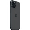 Apple iPhone 15 σε μαύρο, πίσω όψη με διπλή κάμερα 48MP και κουμπιά έντασης.