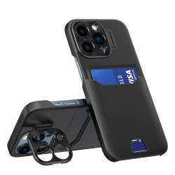 Θήκη Leather Stand για iPhone 14 Pro - Μαύρο