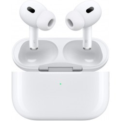 Apple AirPods Pro (2nd Generation) (USB‑C) In-ear Bluetooth Handsfree - Λευκό μπροστινή όψη με ανοιχτή θήκη και ακουστικά