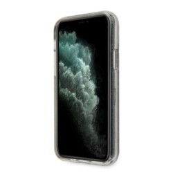 Guess "Glitter Collection" Θήκη προστασίας από σιλικόνη – iPhone 11 Pro Max (Clear/Glitter Silver)