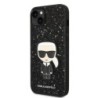 Karl Lagerfeld Glitter Flakes Case with Ikonik Patch and Metal Logo Θήκη προστασίας από σιλικόνη – iPhone 14 Plus (Glitter Black