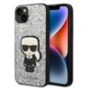 Karl Lagerfeld Glitter Flakes Case with Ikonik Patch and Metal Logo Θήκη προστασίας από σιλικόνη – iPhone 14 Plus (Glitter Silve