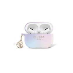 Guess "4G Charm" Collection Θήκη προστασίας από ιριδίζουσα σιλικόνη για Apple Airpods 3 με κρεμαστό στολίδι (Purple – GUA3HPLIGE