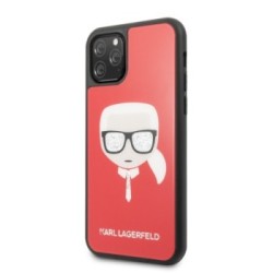 Karl Lagerfeld "Glitter Head" Back Cover Σκληρή Θήκη για iPhone 11 Pro Max - Κόκκινο