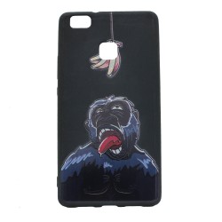 Θήκη σιλικόνης σχέδιο 'Hungry Gorilla' για Huawei P9 LITE - Μαύρο