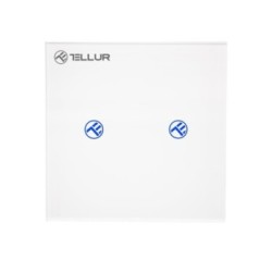 Tellur Χωνευτός Διακόπτης Τοίχου Wi-Fi για Έλεγχο Φωτισμού με 2 Πλήκτρα - Λευκό