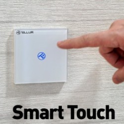 Tellur Χωνευτός Διακόπτης Τοίχου Wi-Fi για Έλεγχο Φωτισμού με 1 Πλήκτρο- Λευκό