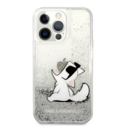 Karl Lagerfeld "Choupette Fun" Hard Case Θήκη προστασίας από σιλικόνη – iPhone 13 Pro (Clear/Glitter Silver)