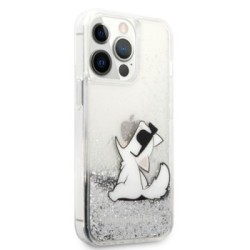 Karl Lagerfeld "Choupette Fun" Hard Case Θήκη προστασίας από σιλικόνη – iPhone 13 Pro (Clear/Glitter Silver)