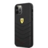 Ferrari "Off Track" Quilted Leather Case Θήκη προστασίας από γνήσιο καπιτονέ δέρμα – iPhone 12 Pro Max (Μαύρη/Κόκκινη/Quilted Le