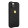 Ferrari "Off Track" Quilted Leather Case Θήκη προστασίας από γνήσιο καπιτονέ δέρμα – iPhone 12 Pro Max (Μαύρη/Κόκκινη/Quilted Le