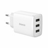 Φορτιστής Baseus 17W με 3xUSB-A - Λευκό