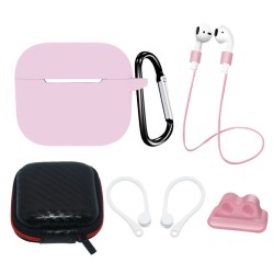 Silicone Case Set Holder για Apple AirPods 3 - Ροζ