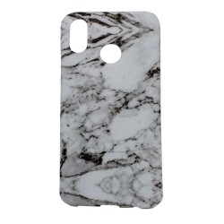 Θήκη σιλικόνης με σχέδιο 'Μάρμαρο' για Huawei P20 Lite - λευκό