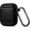Spigen Rugged Armor Θήκη Σιλικόνης με Γάντζο για Apple AirPods - Μαύρο