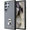 Karl Lagerfeld PU Saffiano Metal Pin Karl & Choupette Θήκη Προστασίας για Samsung Galaxy S24 Ultra - Γκρι