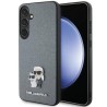 Karl Lagerfeld PU Saffiano Metal Pin Karl & Choupette Θήκη Προστασίας για Samsung Galaxy S24 Plus - Γκρι