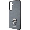 Karl Lagerfeld PU Saffiano Metal Pin Karl & Choupette Θήκη Προστασίας για Samsung Galaxy S24 Plus - Γκρι