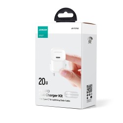 Joyroom Φορτιστής Power Delivery με USB-C & Καλώδιο Lightning 20W - Λευκό