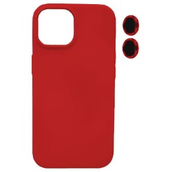 Θήκη Silky And Soft για Apple iPhone 15 (+ Lens Protection) - Κόκκινο