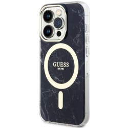 Guess "Marble Collection" Printed Stripe Θήκη προστασίας MagSafe με όψη μαρμάρου για Apple iPhone 14 Pro Max - Marble / Black