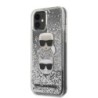 Karl Lagerfeld Liquid Glitter Case 2 Heads Θήκη προστασίας – iPhone 11 Black/Glitter Silver – KLHCN61KCGLSL