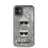 Karl Lagerfeld Liquid Glitter Case 2 Heads Θήκη προστασίας – iPhone 11 Black/Glitter Silver – KLHCN61KCGLSL