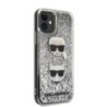 Karl Lagerfeld Liquid Glitter Case 2 Heads Θήκη προστασίας – iPhone 11 Black/Glitter Silver – KLHCN61KCGLSL