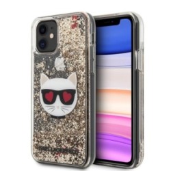 Karl Lagerfeld Liquid Glitter Case Choupette's Heads Θήκη προστασίας – iPhone 11 Black/Glitter Gold