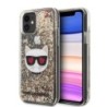 Karl Lagerfeld Liquid Glitter Case Choupette's Heads Θήκη προστασίας – iPhone 11 Black/Glitter Gold