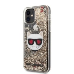 Karl Lagerfeld Liquid Glitter Case Choupette's Heads Θήκη προστασίας – iPhone 11 Black/Glitter Gold