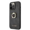Guess "4G Logo Ring Collection" Hard Case PU Leather Θήκη προστασίας από δερματίνη – iPhone 13 Pro Black