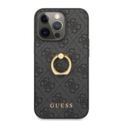 Guess "4G Logo Ring Collection" Hard Case PU Leather Θήκη προστασίας από δερματίνη – iPhone 13 Pro Black