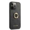 Guess "4G Logo Ring Collection" Hard Case PU Leather Θήκη προστασίας από δερματίνη – iPhone 13 Pro Black