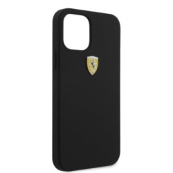 Ferrari "On Track" Liquid Silicone Case Θήκη προστασίας – iPhone 12 / iPhone 12 Pro Μαύρη/3D Logo