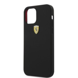 Ferrari "On Track" Liquid Silicone Case Θήκη προστασίας – iPhone 12 / iPhone 12 Pro Μαύρη/3D Logo