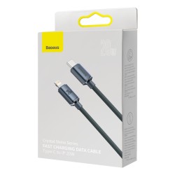 Baseus Crystal Shine Braided 20W USB-C σε Lightning (2m) - Μαύρο
