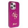 Guess Fixed Glitter 4G Logo Case Θήκη προστασίας από σιλικόνη – iPhone 15 Pro Purple – GUHCP15LHG4SGU