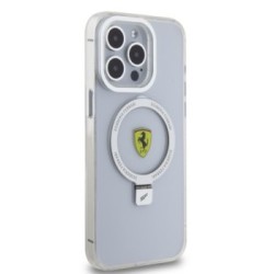 Ferrari Magsafe Ringstand Case – Θήκη προστασίας από σκληρό πλαστικό για iPhone 15 Pro Max Silver – FEHMP15XUSCAS