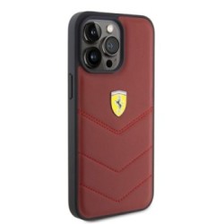 Ferrari Leather Stitched Lines – Θήκη προστασίας για iPhone 15 Pro Max Red – FEHCP15XRDUR
