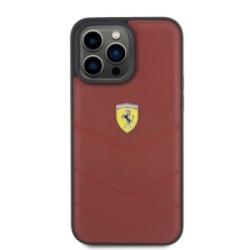 Ferrari Leather Stitched Lines – Θήκη προστασίας για iPhone 15 Pro Max Red – FEHCP15XRDUR