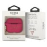 Guess Printed Logo Silicone Case Θήκη προστασίας από σιλικόνη για Apple Airpods Pro Fuchsia/Glitter