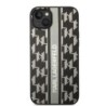 Karl Lagerfeld Monogram Stripe Back Cover PU Leather Case Θήκη προστασίας από δερματίνη – iPhone 14 Plus Γκρι - KLHCP14MPGKLSKG